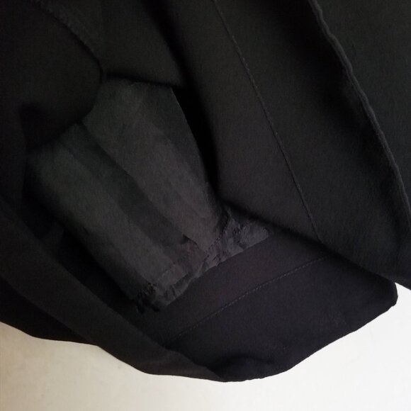 Eileen Fisher 100% Silk Georgette Crepe Round Neck Dress Black Petite XS PP $349 - Picture 12 of 14